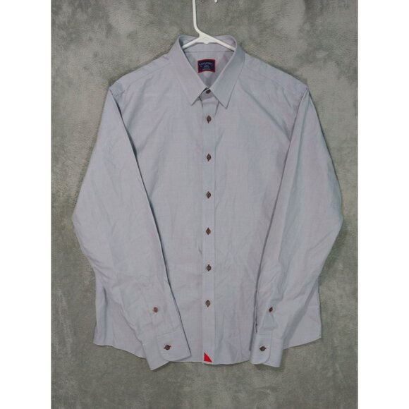 UNTUCKit Shirt Mens Large Gray Long Sleeve Button Down Wrinkle Free Rubican - Picture 1 of 10